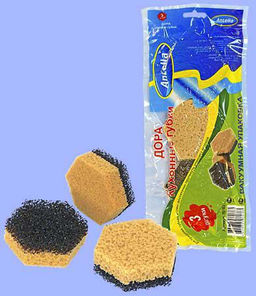 Набор губок 3 шт кухонные 9*7,7*3,3см в вакуумной упак. ДОРА арт. 70783 АРДАНА!! - Полимербыт фото 2