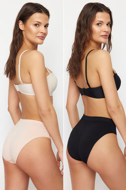 TRENDYOLMILLA Siyah 2li Paket Seamless/Dikissiz Hipster Orme Kulot THMAW22KU0013 фото 18