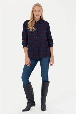 Женская темно-синяя рубашка с длинным рукавом Неожиданная скидка в корзине - U.s. polo assn фото 4