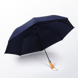 Зонт полуавтоматический «Однотонный», эпонж, 3 сложения, 8 спиц, R=60/70 см, D=120 см, синий