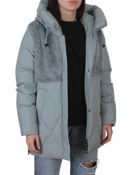 M-8800 GRAY/LT. BLUE Куртка зимняя стеганная женская (150 гр. холлофайбер)