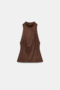 FAUX LEATHER TOP - Zara фото 12