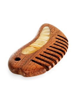 Декоративный гребень / скребок гуаша из дерева и янтаря