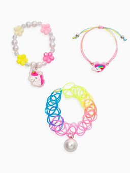 Цена за 2 шт. Набор детских браслетов «Выбражулька. Сердце и Единорог», 3 шт. d=7.5 см, силиконовый, разноцветный