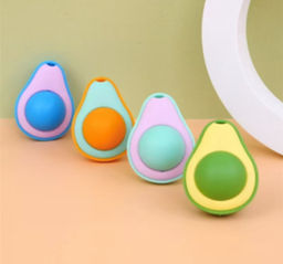 Цена за 6 шт. Игрушка для кошек мячик "Счастливый хвост!", цвет фиолетовый/синий, 6*4,6см