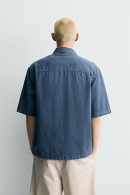 SOBRECAMISA ESTRUCTURA BORDADO / Azul - Zara фото 3