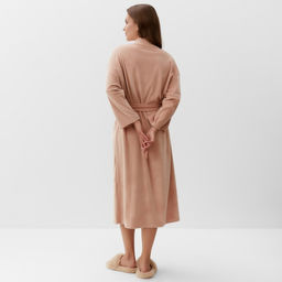Халат домашний женский KAFTAN Plushy, размер 48-50, бежевый