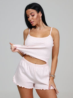 732 ПИЖАМА ЖЕНСКАЯ (топ) (Светло-розовый) - А-дина фото 3