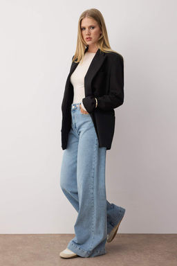 Ac?k Mavi Paca Detayl? Normal Bel Wide Leg Comfort Jeans TWOAW26JE00000 - Trendyolmilla фото 2