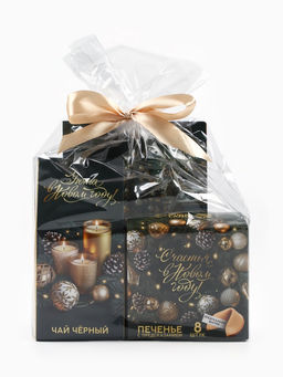 Подарочный набор новогодний Уюта в Новом году, чай 50 г, печенье с предсказанием, ежедневник - Фабрика счастья фото 2