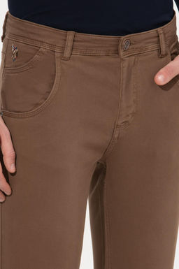 Erkek Slim Fit Coconut Kanvas Pantolon