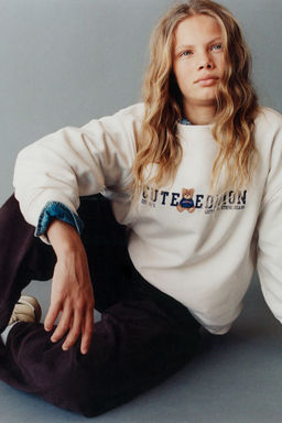 SWEATSHIRT WITH SLOGAN AND TEDDY BEAR PRINT - Zara фото 5