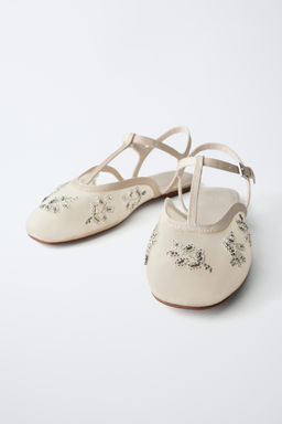 EMBROIDERED FANCY SLINGBACK BALLET FLATS - Zara фото 4