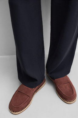 LEATHER MOCCASIN ESPADRILLES - Zara фото 4