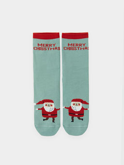 Цена за 5 пар! Носки детские эвкалиптовые с узором в виде Деда Мороза