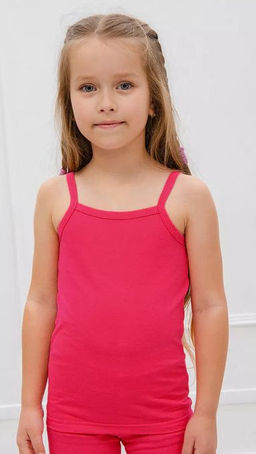 Майка д/д на бретелях х/б, цвет т. Коралл, кулирка 100%