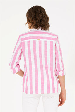 Женская розовая рубашка с длинным рукавом - U.s. polo assn фото 12