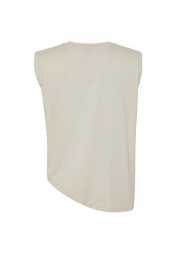 Tas More Sustainable %100 Pamuk Etek Ucu Asimetrik Bisiklet Yaka Orme T-Shirt TWOSS24TS00156