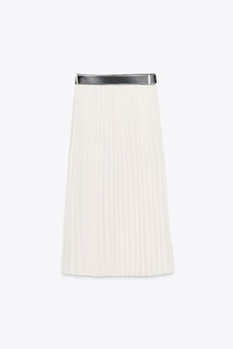 BELTED PLEATED MIDI SKIRT - Zara фото 15