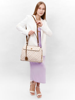 LACCOMA сумка AC697-фигурки кремовый эко кожа хлопок  фото 4