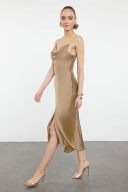 Vizon Astarl? Dokuma Saten S?k Abiye Gece Mezuniyet Elbisesi TPRSS19BB0058