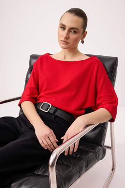 Antrasit Relaxed Kay?k Yaka Yarasa Kol Truvakar Crop Soft Touch Orme Bluz TWOSS26BZ00059 - Trendyolmilla фото 14