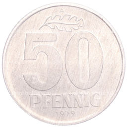 Монета 50 пфеннигов 1979 года A Восточная Германия (ГДР)