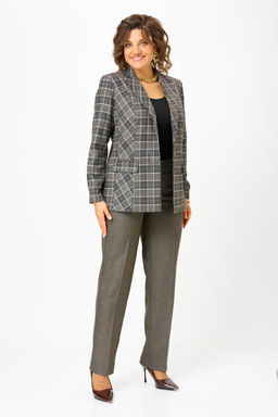 Костюм БелЭльСтиль 412/596 клетка + коричневый