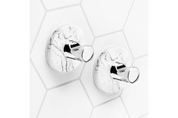 Набор 2 крючков 5*5*3,1 см Мрамор круг, самоклеящиеся