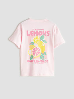 Bisiklet Yaka ?i?ekli K?z ?ocuk Ti??rt