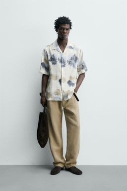 CAMISA FLUIDA ESTRUCTURA / Marr?n-Azul