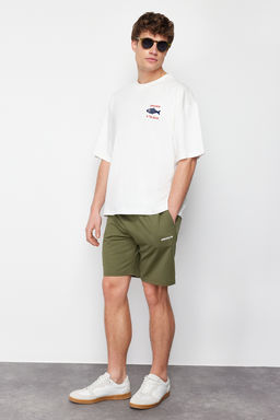 Haki Regular/Normal Kesim Orta Boy Yaz? Bask?l? Sort TMNSS21SR0377