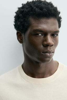 CAMISETA PUNTO LIGERO ALGOD?N / Blanco roto - Zara фото 5