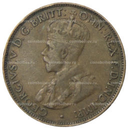 Монета 1/2 пенни 1933 года Австралия