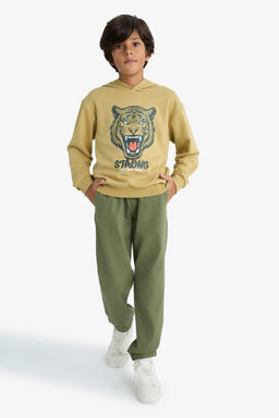 Kap__onlu Bask_l_ Sweatshirt Erkek _ocuk - Defacto фото 2