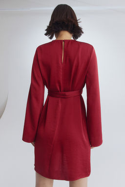 MAMA Vestido de saten con cinturon de anudar - H&m фото 4