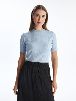 Bisiklet Yaka Dokulu Kad?n Triko Kazak