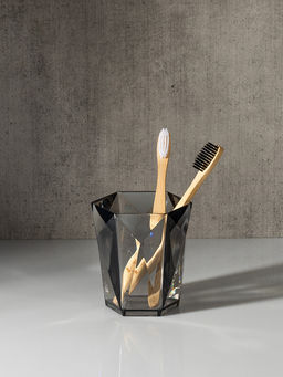 Стакан для зубных щёток D9,5x10,2 см серый акриловый пластик