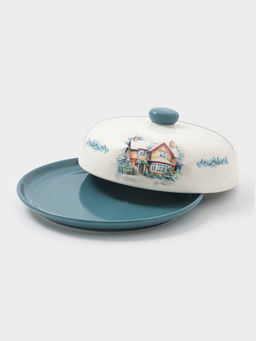 Блинница новогодняя Доляна «Зимний вечер», 23.5×9.7 см, доломит, белая