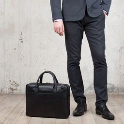 Кожаная деловая сумка для ноутбука Carter Black - Lakestone фото 8