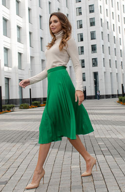 Юбка-гофре сочный зеленый - Donna saggia фото 3