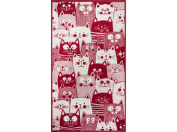 Полотенце махровое 6с103.412ж1 Мир котов (бордо) 50х90см