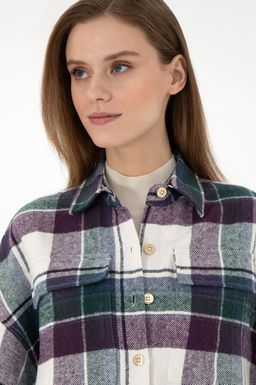 Женская фиолетовая рубашка с длинным рукавом Неожиданная скидка в корзине - U.s. polo assn фото 2