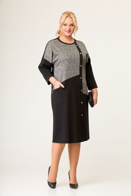 Блуза Swallow 803.2 черный+серебряный узор фото 812