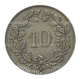Монета 10 раппенов 1931 года Швейцария