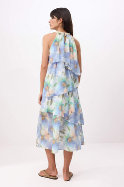 Mavi Desenli Deniz Kabugu Aksesuarl? Maxi Dokuma Elbise TWOSS26EL00663 - Trendyolmilla фото 4