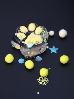 Мялка - антистресс Таба ЛАПКА со звёздочками, жёлтая, 6 x 7,3 см