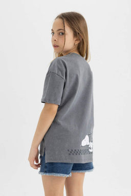 Футболка Oversize с короткими рукавами Snoopy для девочек - Defacto фото 5