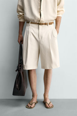 BERMUDA RELAXED FIT LINO - VISCOSA / Negro - Zara фото 2