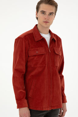 Мужская рубашка с длинным рукавом кирпичного цвета Неожиданная скидка в корзине - U.s. polo assn фото 3